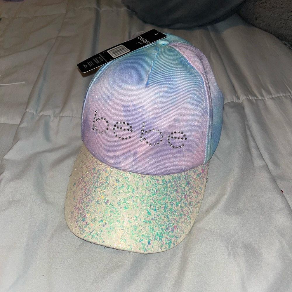 Bebe Blue and Pink Iridescent Baseball Cap